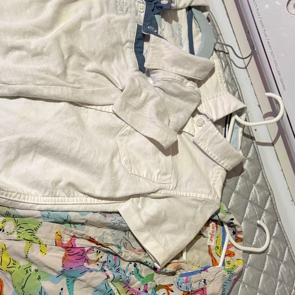Cat & Jack Cream Button-Down Kids Shirt